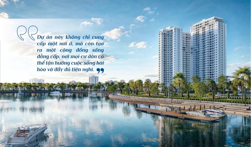 Chung cư Lakeside Garden nổi bật khi nằm tiếp giáp với hồ Phương Lưu